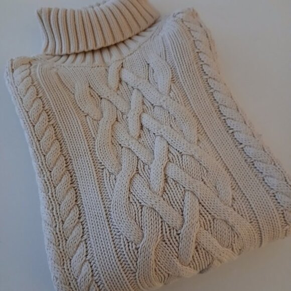 Men's Banana Republic Cotton Cable-knit Turtleneck Sweater- size M - Picture 1 of 4